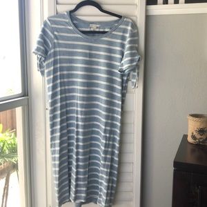 Blue & White striped T-shirt dress